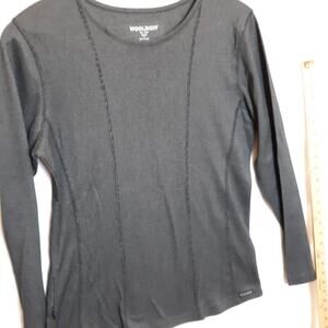 Woolrich Activewear Casual Knit Top Women's size Med Black Pullover EUC